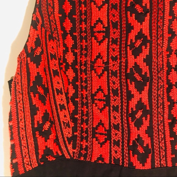 Forever 21 Embroidered Black & Red Dress - M - Picture 2 of 4